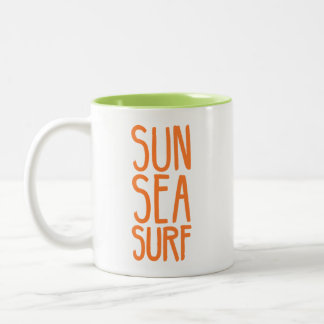 Sun, Sea, And Surf ORANGE Two-Tone Coffee Mug