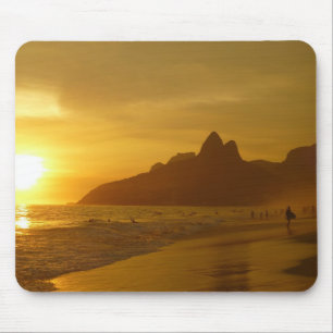 Sun Set at Ipanema Beach Brazil Mouse Mat