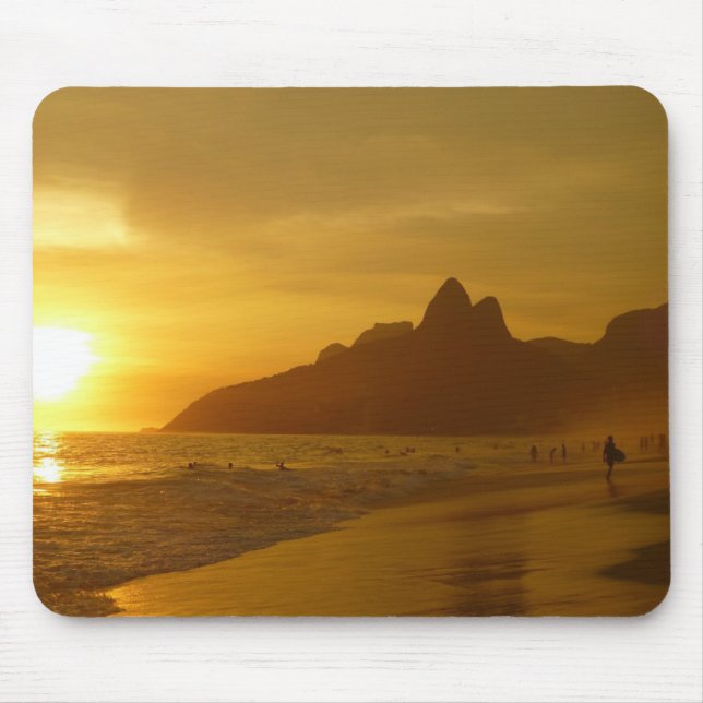 Sun Set at Ipanema Beach Brazil Mouse Mat (Front)