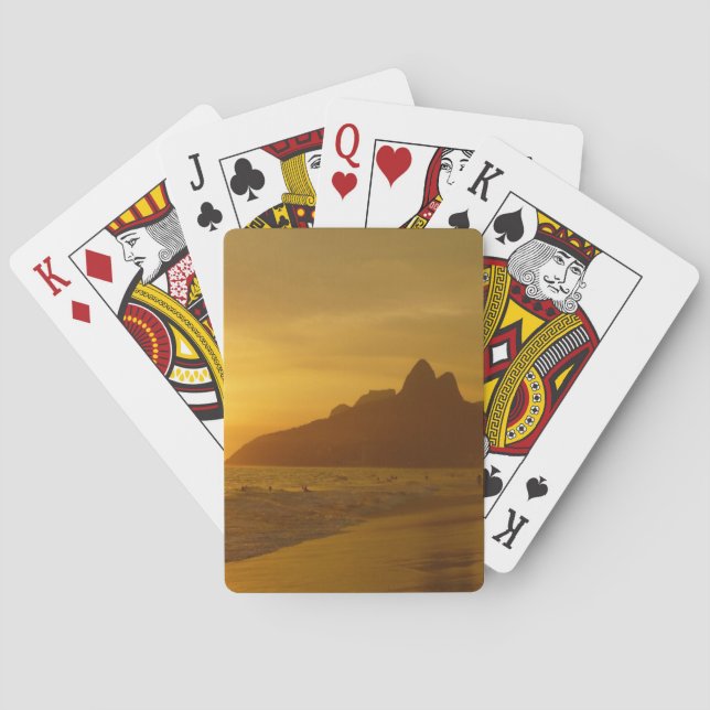 Sun Set at Ipanema Beach Brazil Playing Cards (Back)