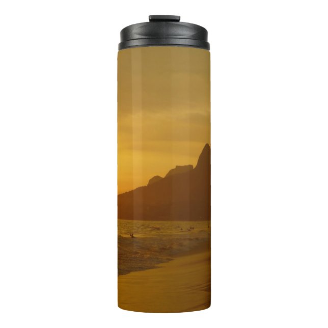 Sun Set at Ipanema Beach Brazil Thermal Tumbler (Front)