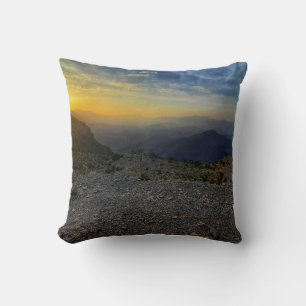 sun set over mountain  cushion