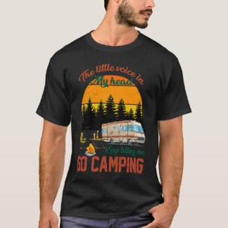 Sun Set Retro Camping  Camper  Little Voice In My  T-Shirt