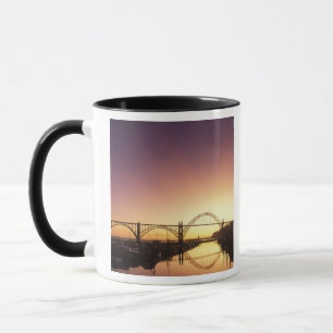 Sun setting behind the Newport Bridge, Oregon Mug