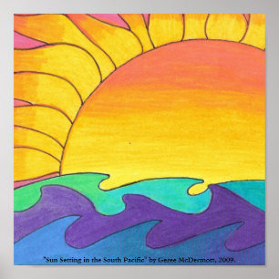 Sun Setting in the South Pacific" Poster