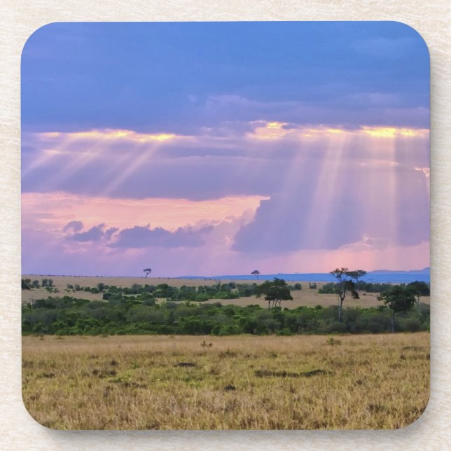 Sun setting on the Masai Mara. Coaster (Front)