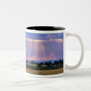Sun setting on the Masai Mara. Two-Tone Coffee Mug