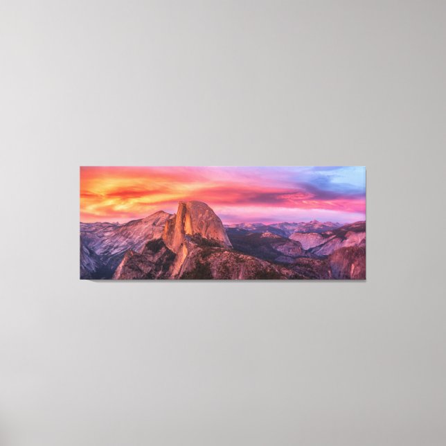 Sun Setting over A Rocky Landscape Canvas Print (Front)