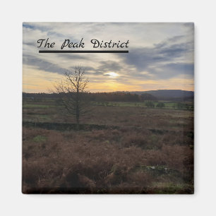Sun Setting Over the Peak District Fridge Magnet