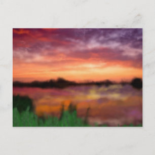 Sun Setting Over the Pond, Postcard