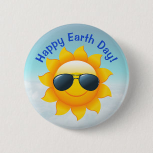 Sun & Shades Earth Day 6 Cm Round Badge