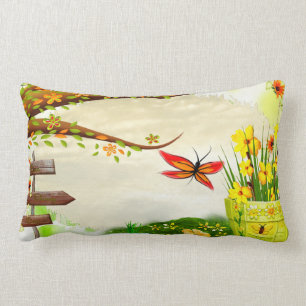Sun Shiney Day Whimsical Nature Lumbar Cushion