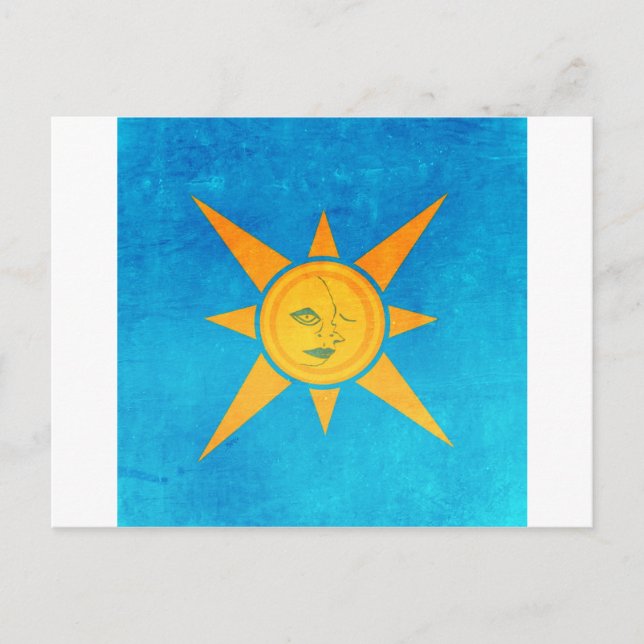 Sun Shining, Moon Sleeping--sun and moon symbol Postcard (Front)