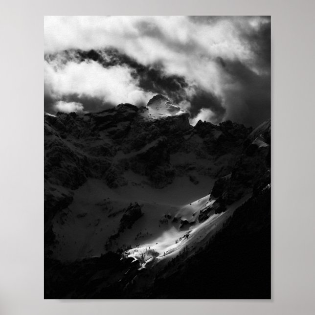 Sun shining on majestic mountain poster (Front)