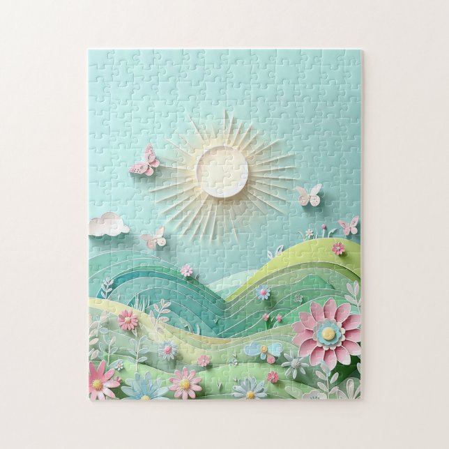 Sun Shining Over The Valley Jigsaw Puzzle (Vertical)