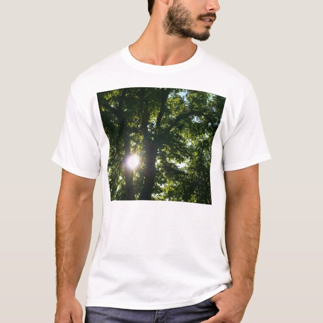 Sun Shining Through Trees T-Shirt (Front)