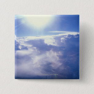 Sun shinning through clouds 15 cm square badge