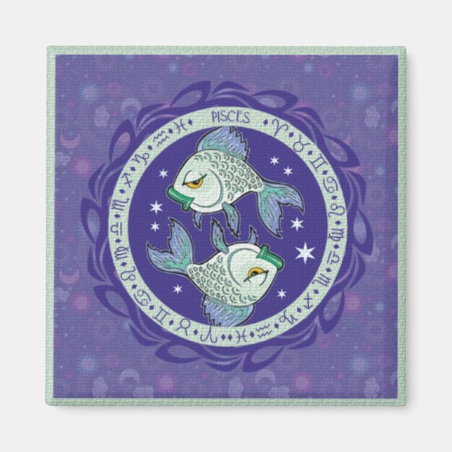 Sun Sign Pisces Magnet (Front)