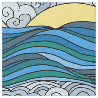 Sun Sky and the Sea Fabric