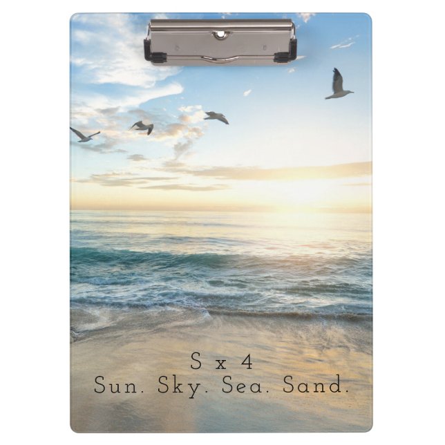 Sun. Sky. Sea. Sand. Beach Scene Clipboard (Front)