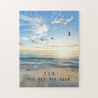 Sun. Sky. Sea. Sand. Beach Scene  Jigsaw Puzzle