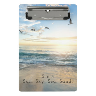 Sun. Sky. Sea. Sand. Beach Scene Mini Clipboard