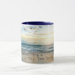 Sun. Sky. Sea. Sand. Mug<br><div class="desc">S times 4 (Sx4) stands for Sun,  Sky,  Sea,  Sand. If you love spending time by the ocean,  here's a beach-themed coffee cup,  so you can imagine being at the beach while you're stuck at work. lol</div>