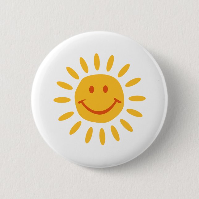 Sun - smile 6 cm round badge (Front)