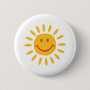 Sun - smile 6 cm round badge