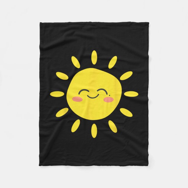 Sun Smiling Sunshine Cute Lovely Summer Love Vacat Fleece Blanket (Front)