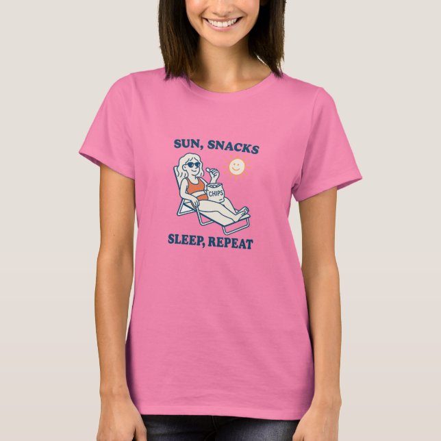 Sun, Snacks, Sleep, Repeat  T-Shirt (Front)