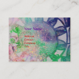 SUN SOLAR ENERGY MONOGRAM blue pink fuchsia Business Card