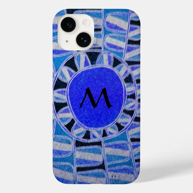 SUN SOLAR ENERGY MONOGRAM Blue White Black Case-Mate iPhone Case (Back)