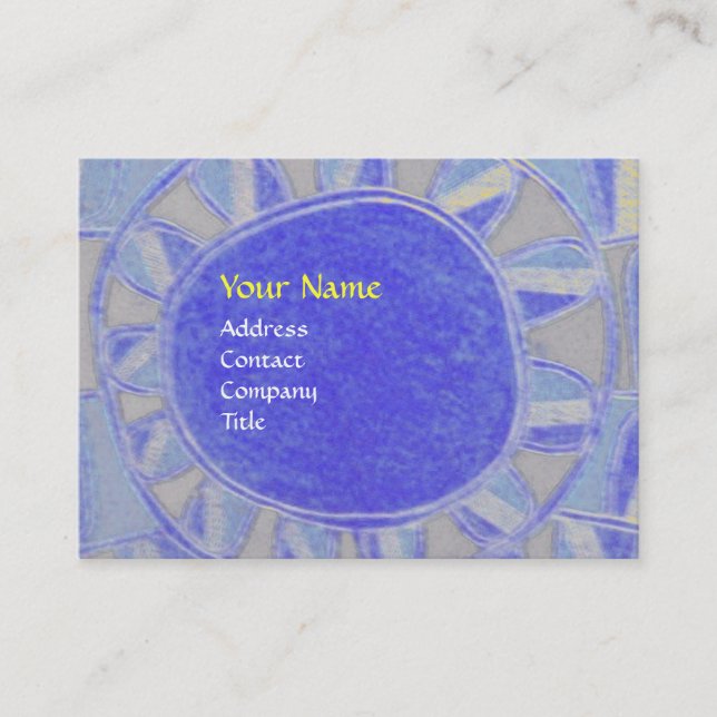 SUN SOLAR ENERGY MONOGRAM blue yellow black Business Card (Front)