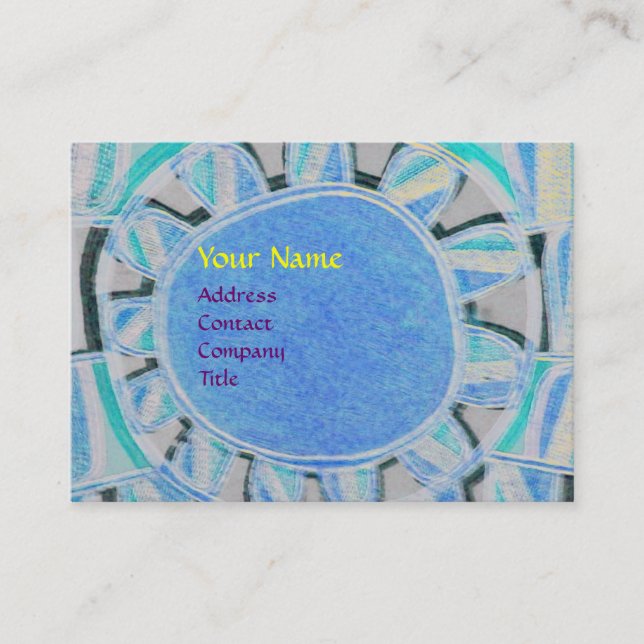 SUN SOLAR ENERGY MONOGRAM blue yellow black Business Card (Front)