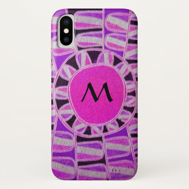SUN SOLAR ENERGY MONOGRAM Pink Purple Black Case-Mate iPhone Case (Back)