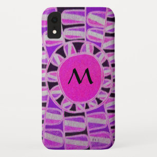 SUN SOLAR ENERGY MONOGRAM Pink Purple Black iPhone XR Case