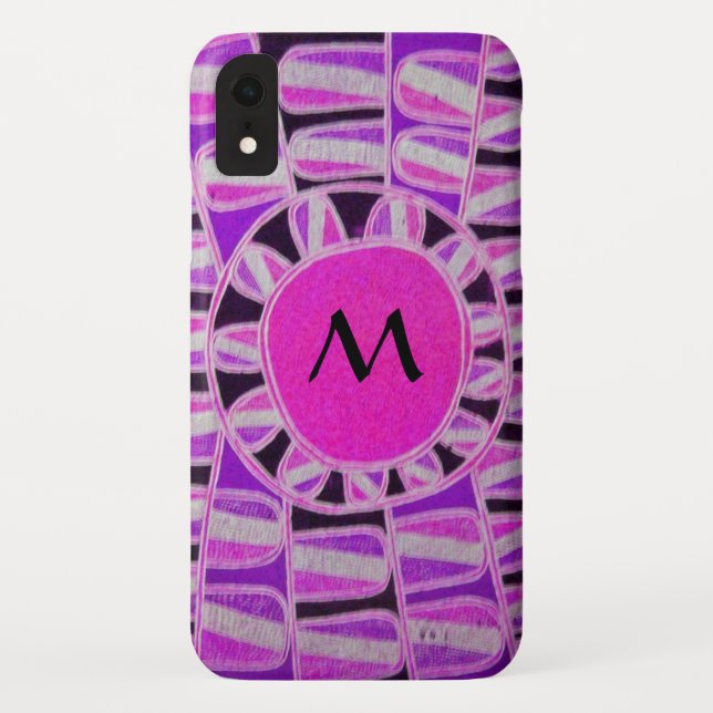 SUN SOLAR ENERGY MONOGRAM Pink Purple Black Case-Mate iPhone Case (Back)