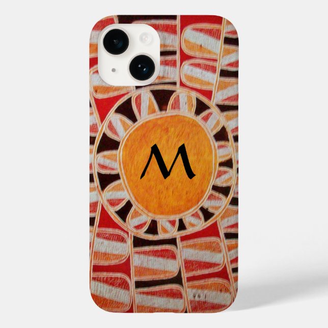 SUN SOLAR ENERGY MONOGRAM yellow orange red black Case-Mate iPhone Case (Back)