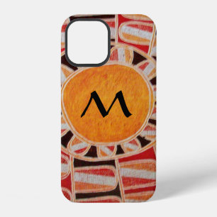 SUN SOLAR ENERGY MONOGRAM yellow orange red black iPhone 12 Case