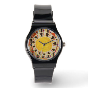 SUN SOLAR ENERGY/ Orange Yellow,White , Black Watch