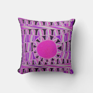 SUN SOLAR ENERGY  Pink Purple Fuchsia Black White Cushion