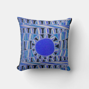 SUN SOLAR ENERGY Teal Blue Black White Cushion
