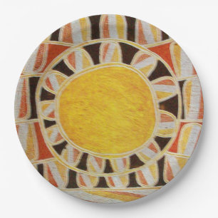 SUN SOLAR ENERGY Yellow Orange Red Black Paper Plate