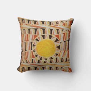 SUN SOLAR ENERGY  Yellow Orange Red Black White Cushion