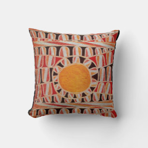 SUN SOLAR ENERGY  Yellow Orange Red Black White Cushion
