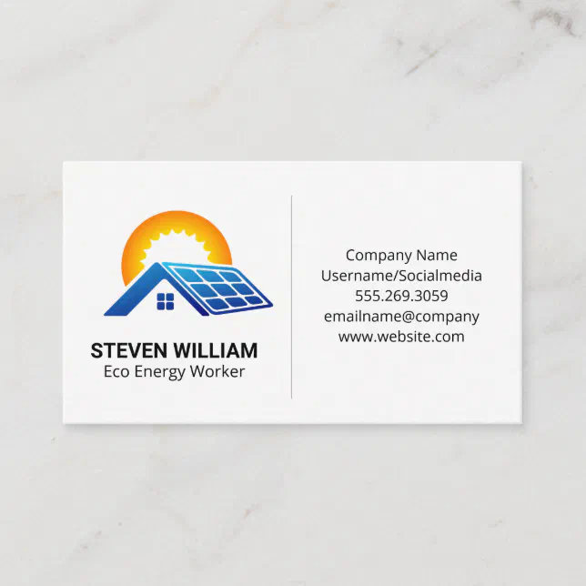 Sun | Solar Roof Business Card | Zazzle