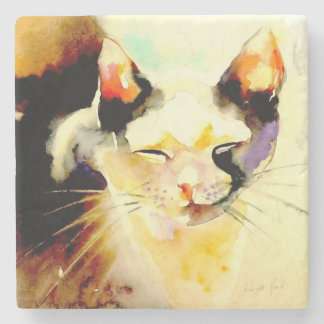 "Sun Spot" Cat Print Stone Coaster
