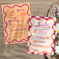 Sun & Spritz Bachelorette Weekend Hand Drawn