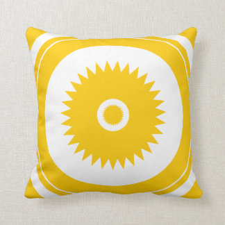 Sun star yellow white cushion